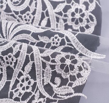 Tulle lace Agatha, white, 0.7m