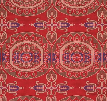 Brocade of Saint Lambert, silk blend, crimson, seconds