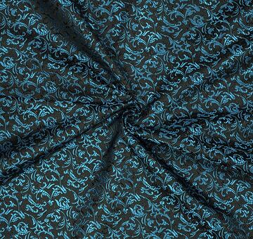 Brocade ornaments, turquoise and black, 1.25m