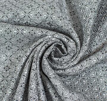 Noble brocade, black and silver, 1m