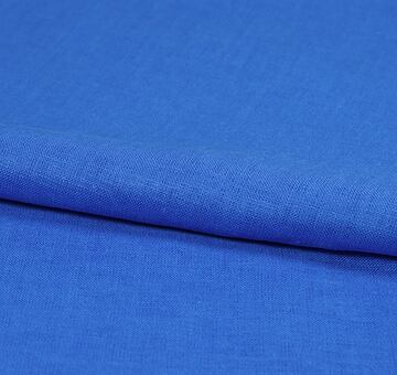 Blue linen cotton blend fabric