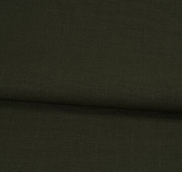 Army green fine linen cotton blend fabric