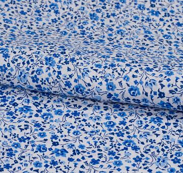 Blue-white fine linen fabric, 100% linen, 2m