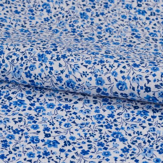 Blue-white fine linen fabric, 100% linen